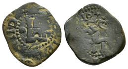 FELIPE III. 2 maravedís. 16.4. Coruña. CU 1,87 g. 17,1 mm. AC-138. Vanos. MBC-.