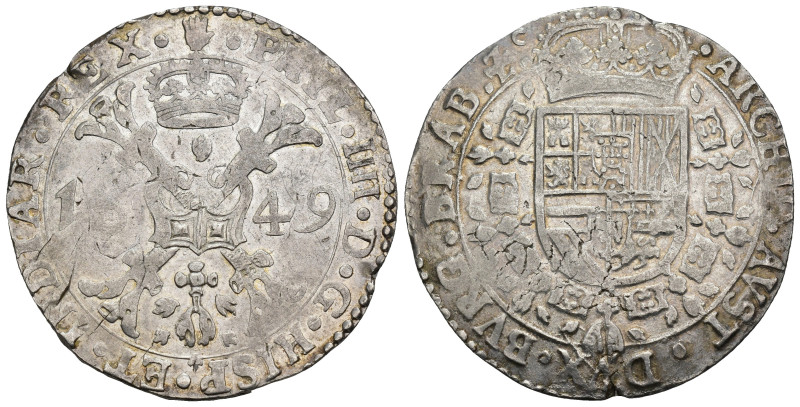 FELIPE IV. Patagón. 1649. Amberes. AR 27,97 g. 42,3 mm. Vanhoudt-645.AN. R.B.O. ...