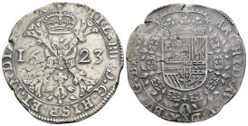 FELIPE IV. Patagón. 1623. Bruselas. AR 28,06 g. 42 mm. Vanhoudt-645.BR. Ligera plata agria. MBC.
