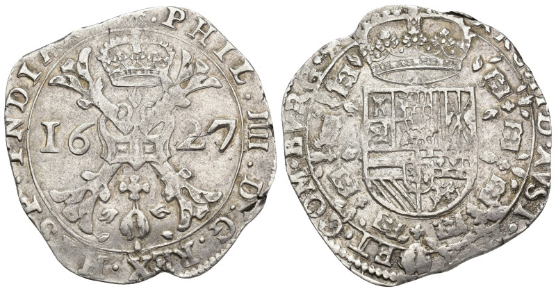 FELIPE IV. Patagón. 1627. Dôle. AR 27,75 g. 42,8 mm. Vanhoudt-645.DL. MBC-/MBC....