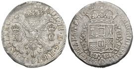 CARLOS II. Patagón. 1695. Amberes. AR 28,14 g. 38,5 mm. Vanhoudt-715.AN. MBC. Rara.