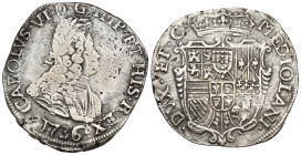 CARLOS III (PRETENDIENTE). Felipe. 1736. Milán. AR 26,22 g. 42,3 mm. Crippa-33/11C. Rayas y pequeñas erosiones. MBC-/MBC. Rara.