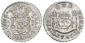 FELIPE V. 2 reales. 1746. México. M. AR 6,79 g. 26,9 mm. VI-697. EBC-/MBC+.