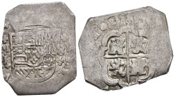 FELIPE V. 8 reales. 1709. Madrid. J. Fecha muy tenue. AR 26,73 g. 43,4 mm. VI-1057. Amplios vanos. MBC+. Muy escasa.