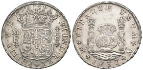 FELIPE V. 8 reales. 1737. México. MF. AR 26,96 g. 39,4 mm. VI-1145. EBC-.