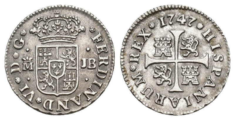 FERNANDO VI. 1/2 real. 1747. Madrid. JB. AR 1,44 g. 14,5 mm. VI-53. EBC-/EBC.