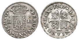 FERNANDO VI. 1/2 real. 1747. Madrid. JB. AR 1,44 g. 14,5 mm. VI-53. EBC-/EBC.