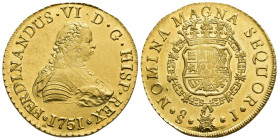 FERNANDO VI. 8 escudos. 1751. Santiago. J. AU 27,04 g. 36,1 mm. VI-632. Ligera acuñación floja. SC.