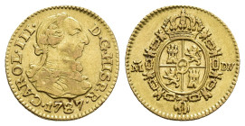 CARLOS III. 1/2 escudo. 1787. Madrid. DV. AU 1,72 g. 13,2 mm. VI-1066. MBC.