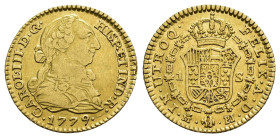 CARLOS III. Escudo. 1779. Madrid. PJ. AU 3,35 g. 18,3 mm. VI-1123. MBC-/MBC.