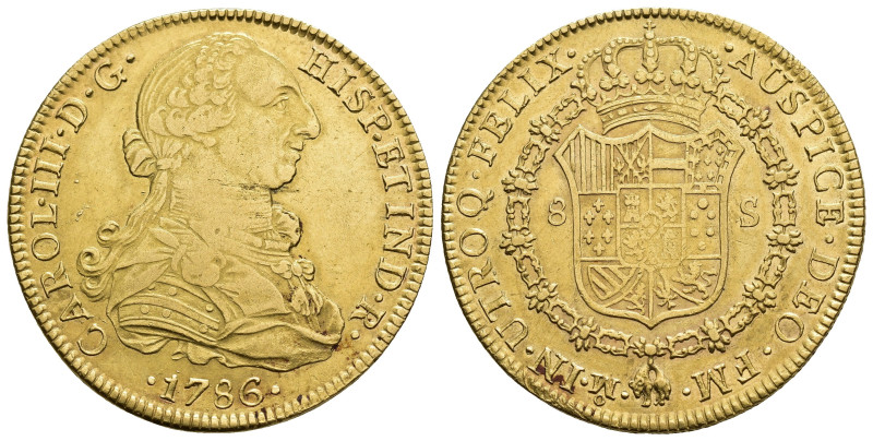 CARLOS III. 8 escudos. 1786. México. FM. AU 26,97 g. 37,2 mm. VI-1664. R.B.O. Pe...