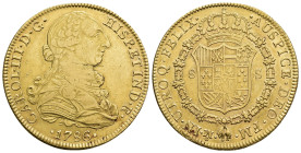 CARLOS III. 8 escudos. 1786. México. FM. AU 26,97 g. 37,2 mm. VI-1664. R.B.O. Pequeñas marcas. Mbc/mbc+.