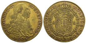 CARLOS IV. 8 escudos. 1805. Nuevo Reino. JJ. AU 26,91 g. 35,3 mm. VI-1363. MBC-.
