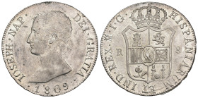JOSÉ I BONAPARTE. 8 reales. 1809. Madrid. IG. AR 26,88 g. 40,1 mm. VI-27. R.B.O. EBC/EBC+.