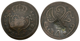FERNANDO VII. 1/4 de real. 1817. Caracas. CU 2,79 g. 24,3 mm. VI-7. Contramarca. MBC.