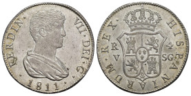 FERNANDO VII. 4 reales. 1811. Valencia. SG. 13,38 g. 32,8 mm. VI-945. EBC+. 

Ex subasta Jesús Vico (21-VI-2001), lote 588.