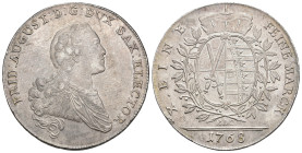 MONEDA EXTRANJERA. ALEMANIA Y ESTADOS ALEMANES. SAJONIA. Federico Augusto III. Thaler. 1768. AR 28,01 g. 42,3 mm. DAV-2683. EBC-.