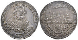 MONEDA EXTRANJERA. ALEMANIA Y ESTADOS ALEMANES. WITTEMBERG. 2/3 tálero. 1661. Medalla convención de Naumburg. Lutero. AR 21,09 g. 45,9 mm. Tornau-1472...