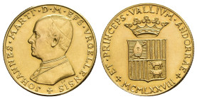 MONEDA EXTRANJERA. ANDORRA. Medalla. 1978. JOHANNES MARTI D.M. EPS. URGELLENSIS ET PRINCEPS VALLIVM ANDORRAE AU 7,88 g. 22 mm. SC.