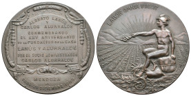 MONEDA EXTRANJERA. ARGENTINA. Medalla. XXV Aniversario de la Casa Lanús y Alurralde Mendoza. Grabador: Gottuzzo y cía. 1909. AE 67,5 g. 53 mm. EBC.