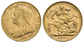 MONEDA EXTRANJERA. AUSTRALIA. Victoria I. Soberano. 1901. S. AU 8 g. 22,1 mm. KM-13. MBC+/EBC-.