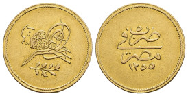 MONEDA EXTRANJERA. EGIPTO. Abdul Mejid. 100 quirsh. 1255 H. AU 8,51 g. 21,3 mm. KM-235.2. MBC+.