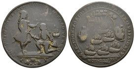 MONEDA EXTRANJERA. GRAN BRETAÑA. Medalla. 1739. Almirante Vernon. Toma de Portobello. AE 13,18 g. 37,8 mm. BC+. Escasa.