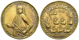 MONEDA EXTRANJERA. GRAN BRETAÑA. Medalla. 1739. Almirante Vernon. Toma de Portobello. AE 12,72 g. 37,3 mm. MBC-/MBC.