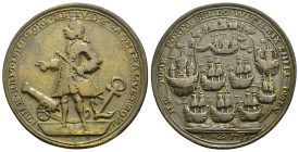 MONEDA EXTRANJERA. GRAN BRETAÑA. Medalla. 1739. Almirante Vernon. Toma de Portobello. AE 13,22 g. 38 mm. MBC.