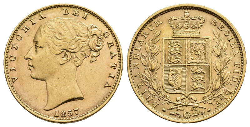MONEDA EXTRANJERA. GRAN BRETAÑA. Victoria I. Soberano. 1857. AU 7,97 g. 22,1 mm....