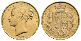 MONEDA EXTRANJERA. GRAN BRETAÑA. Victoria I. Soberano. 1871-28. AU 8 g. 22 mm. KM-736.2. B.O. SC.