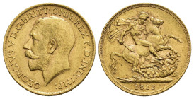 MONEDA EXTRANJERA. GRAN BRETAÑA. Jorge V. Soberano. 1912. AU 7,99 g. 22 mm. KM-820. MBC+.