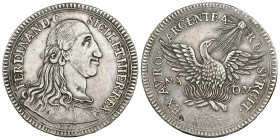 MONEDA EXTRANJERA. ITALIA Y ESTADOS ITALIANOS. SICILIA. Fernando III. 30 tarí. 1793. Palermo. Nd-OV. AR 67,95 g. 47,8 mm. MIR-598/1; KM-227. Golpecito...