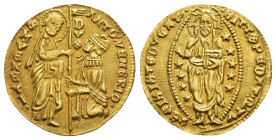 MONEDA EXTRANJERA. ITALIA Y ESTADOS ITALIANOS. VENECIA. A. Venier (1382-1400). Ducado. AU 3,52 g. 21,2 mm. Paolucci-1. EBC-.