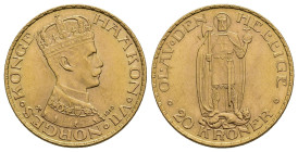 MONEDA EXTRANJERA. NORUEGA. Haakon VII. 20 kroner. 1910. AU 8,98 g. 23 mm. KM-376. SC.