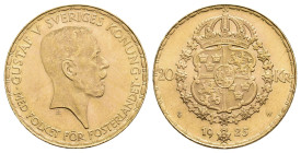 MONEDA EXTRANJERA. SUECIA. Gustavo V. 20 kroner. 1925. W. AU 8,97 g. 22,9 mm. KM-800. SC.