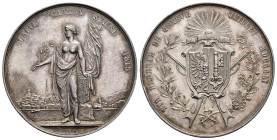 MONEDA EXTRANJERA. SUIZA. Medalla. Cantón de Ginebra. Metal blanco 24,37 g. 38,2 mm. Golpes en canto. EBC.