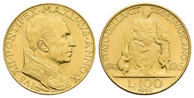 MONEDA EXTRANJERA. VATICANO. Pío XII. 100 liras. 1948/X. AU 5,2 g. 20,7 mm. KM-39. EBC+.