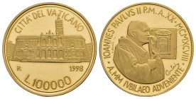 MONEDA EXTRANJERA. VATICANO. Juan Pablo II. 10000 liras. 1998-R. AU 14,98 g. 27,9 mm. KM-no. Prueba.