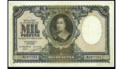 BILLETES. BANCO DE ESPAÑA. 1000 pesetas, 9 de enero de 1940. Madrid. Serie A. ED-D41. Doblado. MBC.