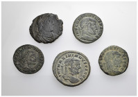 IMPERIO ROMANO. Lote de 5 follis. BC/MBC.