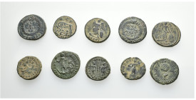 IMPERIO ROMANO. Lote de 10 piezas de AE, módulo reducido. BC/MBC.