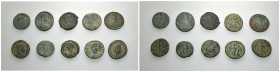IMPERIO ROMANO. Lote de 10 follis, módulo grande. BC-/MBC-.