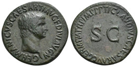 IMPERIO ROMANO. GERMÁNICO (bajo Claudio I). As. Roma (50-54 d.C.). A/ Cabeza a der.; GERMANICVS CAESAR TI AVG F DIVI AVG N. R/ S C, alrededor TI CLAVD...