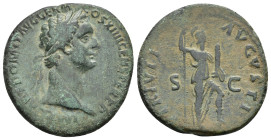 IMPERIO ROMANO. DOMICIANO. As. Roma (88-89 d.C.). A/ Cabeza laureada a der.; IMP CAES DOMIT AVG GERM COS XIIII CENS PER P P. R/ Virtus a der.; VIRTVTI...