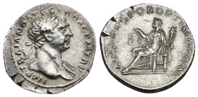 IMPERIO ROMANO. TRAJANO. Denario. Roma (103-111). A/ Cabeza laureada y drapeada al hombro a der.; IMP TRAIANO AVG GER DAC P M TR P. R/ Aequitas sentad...