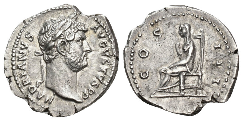 IMPERIO ROMANO. ADRIANO. Denario. Roma (128-129). A/ Cabeza laureada a der.; HAD...