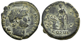 IMPERIO ROMANO. ADRIANO. As. Roma (125-127). A/ Cabeza laureada a der.; HADRIANVS AVGVSTVS. R/ Salus a izq. ofrendando en altar ante ella; SALVS AVG (...