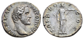 IMPERIO ROMANO. ANTONINO PÍO (bajo Adriano). Denario. Roma (138). A/ Cabeza a der.; IMP T AEL CAES AVG ANTONINVS. R/ Diana a der. con arco y flecha; T...