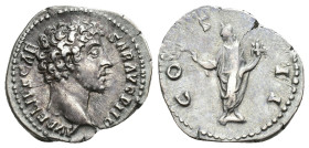IMPERIO ROMANO. MARCO AURELIO. Denario. Roma (145-160). A/ Cabeza a der.; AVRELIVS CAESAR AVG PII F. R/ Honos a izq. con rama y cornucopia; COS II. AR...